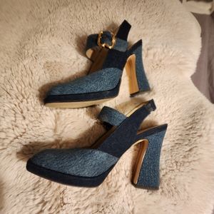 SAM EDELMAN JILDIE slingback pumps size 7 denim blue